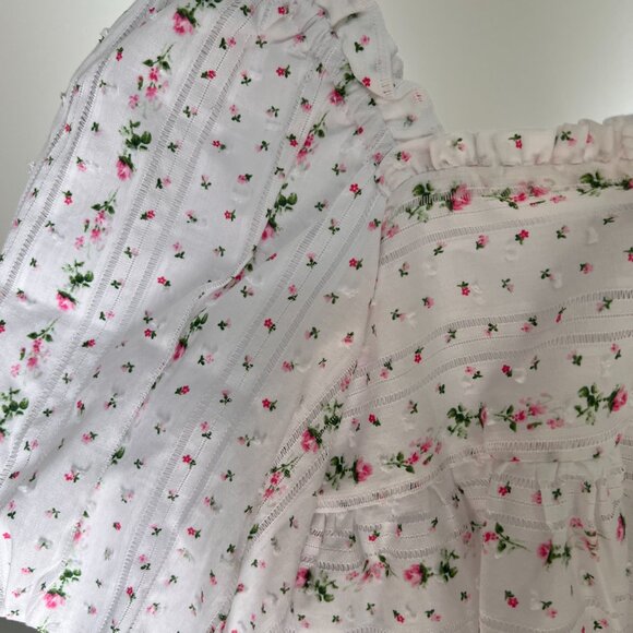Janie and Jack White & Pink Mini Floral Puff Sleeve Blouse - NWT - Picture 6 of 8